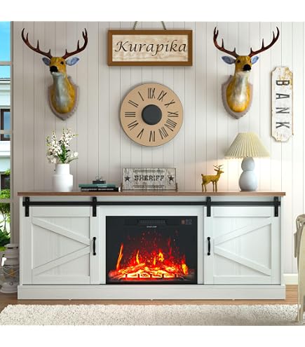 Amazon.com: Kurapika Fireplace TV Stand for up to 75
