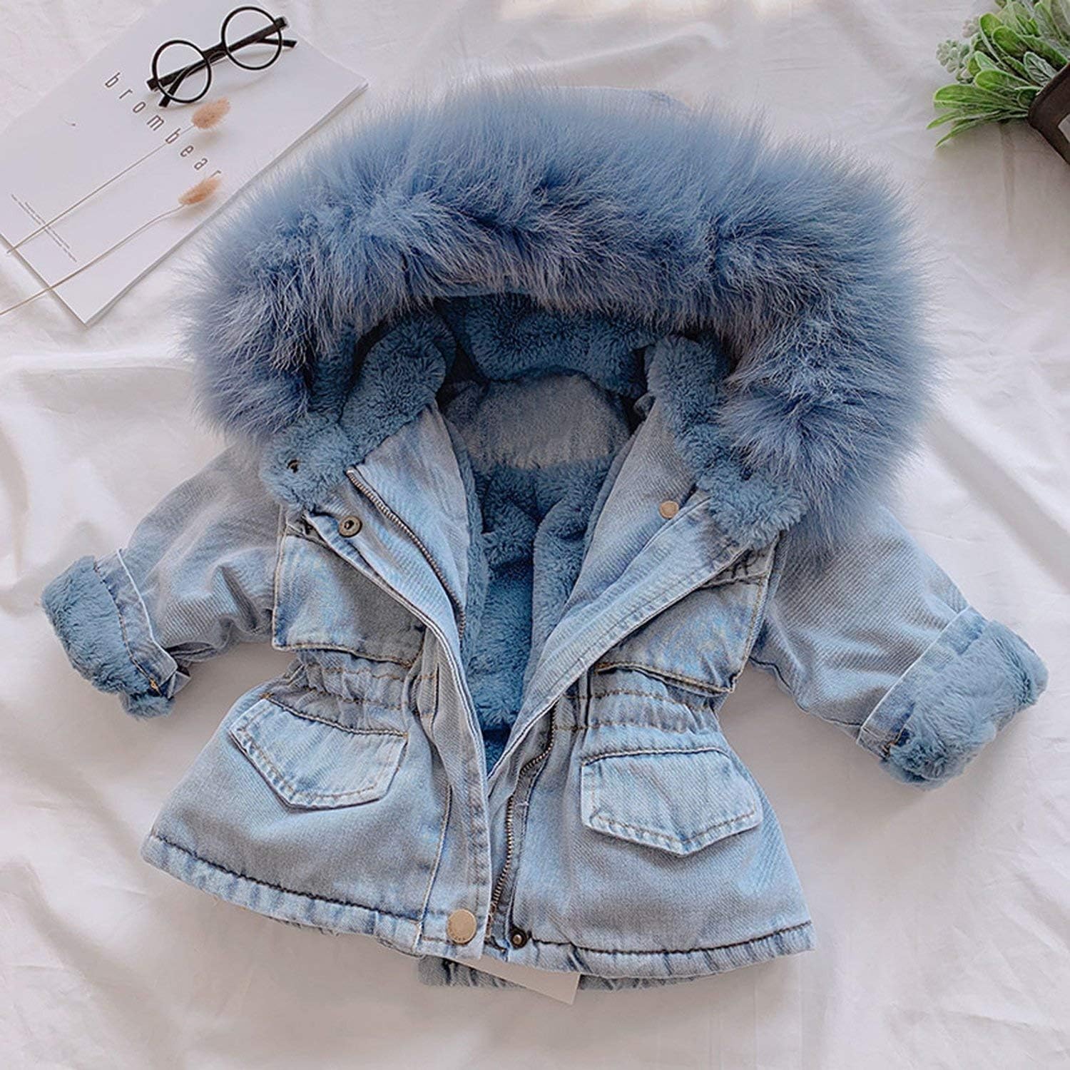 baby denim fur jacket