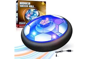 Linkowin Hover Soccer Ball for Kids - Rechargeable LED Air Power Football, Indoor/Outdoor Floating Hover Ball Toy, USB Charging Soccer Gifts for Boys & Girls Ages 3-12, Birthday/Holiday Presents
