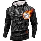 Zaitun Men's Short Plush Lined Hooded Sweater Crystal Velvet Fleece Lined Winter Warm Sweatshirt Knitted Hoodie Pullover