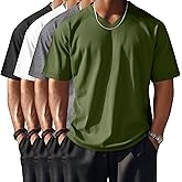 Riyiper 4 Pack Men's Big and Tall V Neck T-Shirts, Raglan Short Sleeve Oversized Top Casual Summer Basic Tee