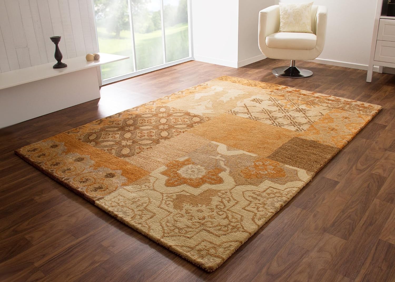 Amazon De Designer Teppich Modern Anzio 100 Schurwolle In Beige