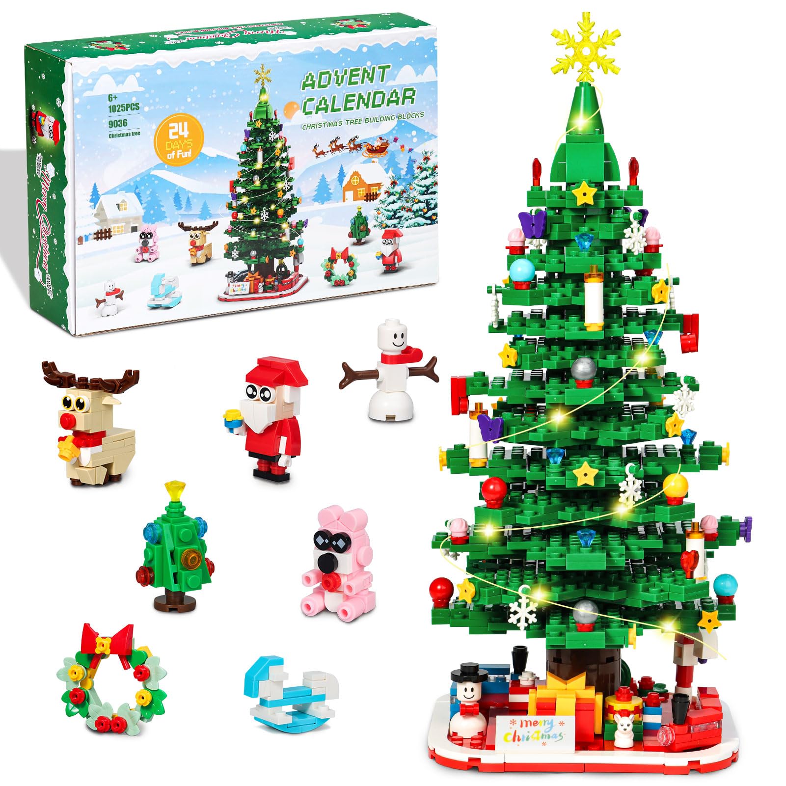Advent Calendar 2024 Christmas Tree Building Set With LED Lights 24 advent-calendar-2024-christmas-tree-building-set-with-led-lights-24