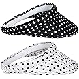 2 Pack Sun Visor Hats Women Men Clip On Wide Brim Visors Hat Outdoor Sports Golf Beach Travel Tennis Caps