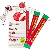 LIAF Apple Cider Vinegar Powder Loaded Tea Packets | Korean Fermented ACV with Mother | Travel Size Instant Dissolving Drink Mix | Sugar Free Energy Boost | Lychee Flavor 10 Count