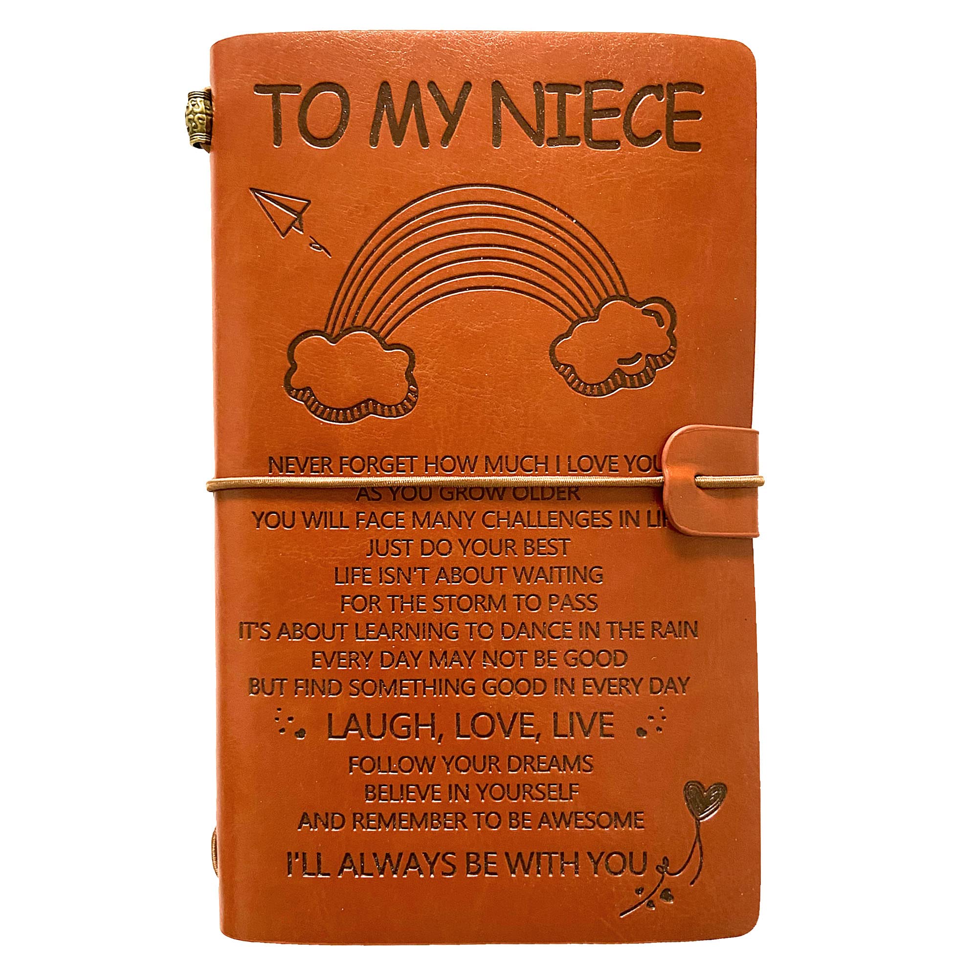 Niece Gifts from Auntie, Birthday Gifts for Niece from Auntie Uncle, OMNIQI Personalized Nieces gift, Graduation Gifts for Niece, Niece Christmas Gifts, To My Niece Gifts Refillable Leather Journal