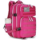Lovelinks21 45L Tactical Assault Backpack 3 day assault pack with Molle Waterproof backpack Rucksack for Tactical Backpacks (Rose Red)