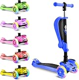 Hurtle 3-Wheel Tri Scooter with Seat Kids 4-7 Blue LED Lights view 2
