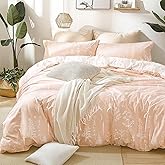 Love's cabin Pink Full Size Comforter Set - Full Comforter Set, 3 Pieces Cute Floral Bedding Sets for All Seasons,1 Soft Reversible Botanical Flowers Comforter and 2 Pillow Shams