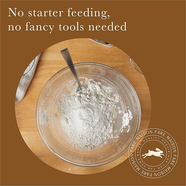 MAISON FARE SOURDOUGH BREADMAKING KIT – FAST-ACTIVATING STARTER, ARTISAN FLOUR MIX, ONLINE COMPANION – FOOLPROOF STEP BY STEP VIDEOS – BAKE 4 XL LOAVES WITH CLASSIC FRENCH FLAVOR