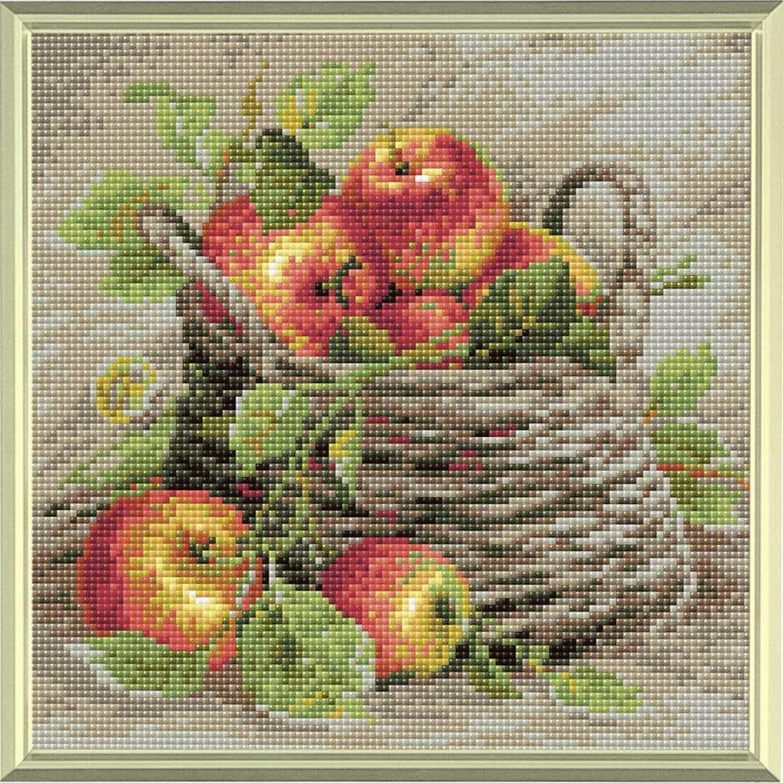 Riolis AM0015 Mature Apples Diamonds Painting, Acrylic, Multicoloured, 27 x 27 cm