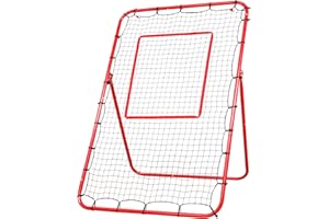 BALWONER 5 Angles Adjustable Pitch Back Baseball Softball Lacrosse Volleyball Soccer Rebound Bounce Back Net with Strike Zone