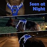 Funfox Dog Harness Small No Pull With Front Back Clip Reflective Strips Blue S view 8