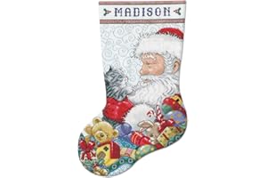 Design Works Crafts Santa with Kitten Counted Cross Stitch Stocking Kit