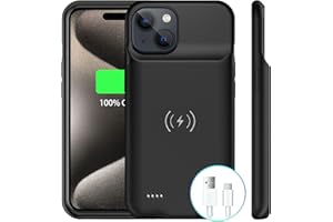 TYHDGHJ Battery Case Charger Made for iPhone 15, Type-C Ultra Slim Protective Charging Case, Wireless Slim 8500mAh Portable Rechargeable Charger - Black (2023)