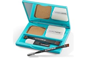 SURETHIK 4-in-1 Premium Hairline Powder Kit - Conceal Thinning Hair, Root Touch-Up, Highlight Refresher & Eyebrow Enhancer fo