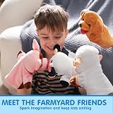 JOYIN 6-Piece Farm Animal Hand Puppet Set with Moving Mouth view 3