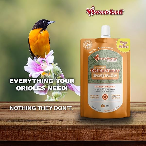 SWEET-SEED ORIOLE NECTAR 250ML (8OZ), READY TO USE – EXTENDS THE LIFE OF NECTAR FOR ORIOLE FEEDERS | ULTIMATE ORIOLE FOOD… (1-PACK)