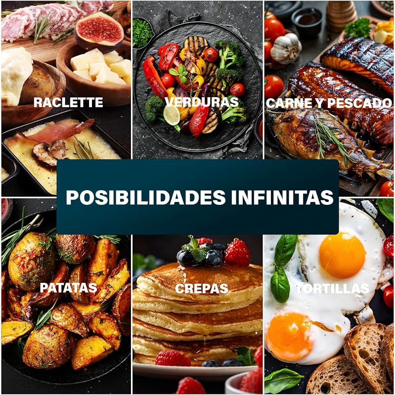 Princess 162725 grill party – raclette para 6 pessoas formato redondo, preto