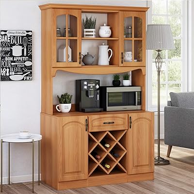 Living Skog Kitchen Storage Cabinet with Wine Bottle Holder