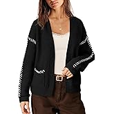 Yanekop Womens Chunky Cardigan Sweaters Oversized Open Front Cardigan Casual Cable Knit Sweater Trendy Fall Fashion