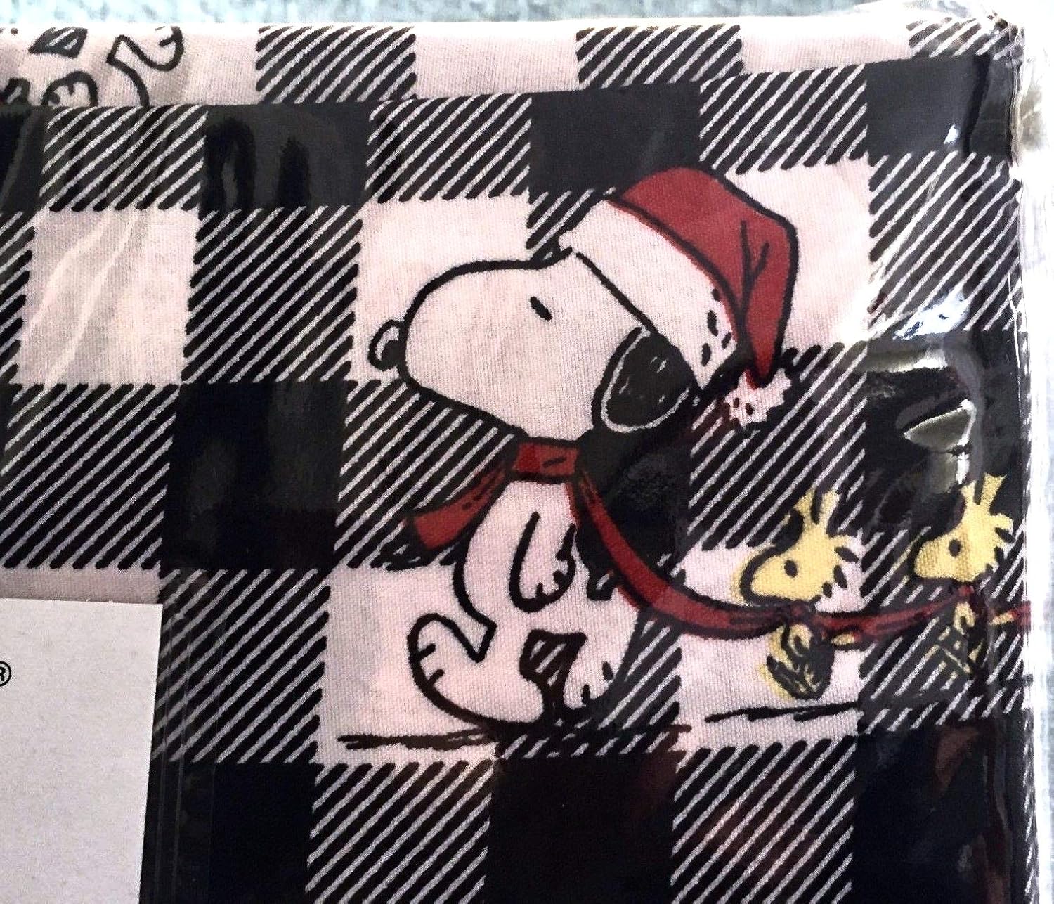 Berkshire Peanuts Snoopy Queen Sheet Set Black and White Plaid Kids' Furniture, Décor & Storage