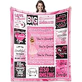 IWADNYI Granddaughter Gifts from Grandma, Granddaughter Blanket 60" X 50", Granddaughter's Birthday Gift, Ideal Granddaughter's Gift from Grandma, Gifts for Granddaughters