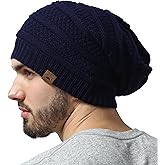Tough Headwear Slouchy Beanie Hat - Cable Knit Winter Hat for Women - Stretch Beanie for Men - Versatile Mens Gifts