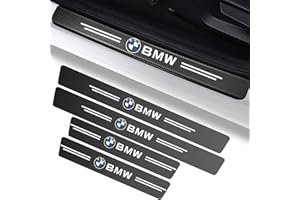 TENOL Car Door Sill Protector for BMW 1 3 5 6 Series X1 X3 X7 X5 X6 Z4 7 M, Self-Adhesive Carbon Fiber Tape Protectors Anti Scratch Edge/Entry Guard Stickers, Inner Accessory, B0Wa0-JTD-Black-50