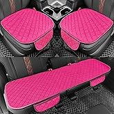 surpassme Car Seat Covers Universal Seat Covers for Car Accessories with Storage Pockets, Car Front Seat Covers and Rear Bench Coverfor Automotive, SUV, Truck, and Van(Pink)