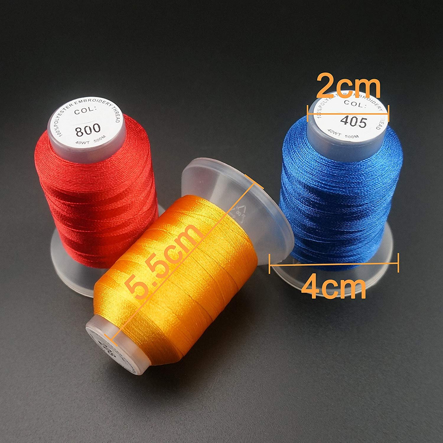New brothreads 63 Colors 100% Polyester Machine Embroidery Thread 550yd with Thread Nets - Compatible for Home-Based Embroidery Sewing Machine