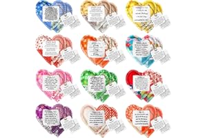 FuWeave 24 Pcs Mini Prayer Quilts with Cross Christmas Christian Gift Pocket Prayer Quilt for Women Mom Religious Church Faith Sympathy Scripture Cloth Panel Holiday Stocking Stuffers Gifts (Vibrant)