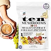 SUNDAFONE Mushroom Coffee with Grass-Fed Collagen, Mullein,Lion's Mane, Reishi and 10 Adaptogenic Mushrooms; Super Instant Cold Brew Protein Iced Coffee Blend; 0g of Sugar, Low Caffeine, 30 Servings