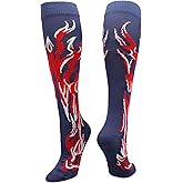 Flame Over-the-Calf Socks for Kids & Youth Sports – Fiery Design, Moisture-Wicking, Compression Support – Youth to Adult