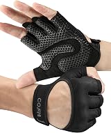 COFIT Ventilated Workout Gloves Curved Open Back Lightweight Black M