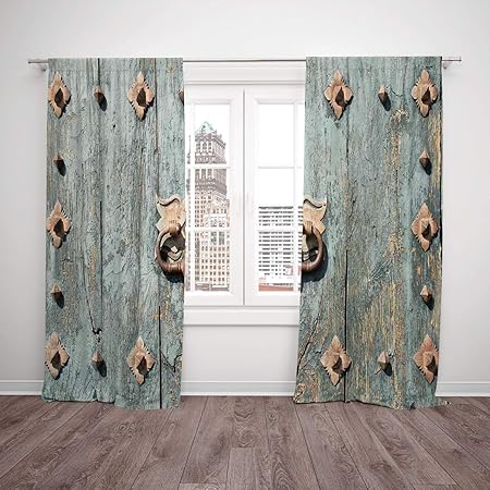 2 Panel Set Window Drapes Kitchen Curtains Rustic European