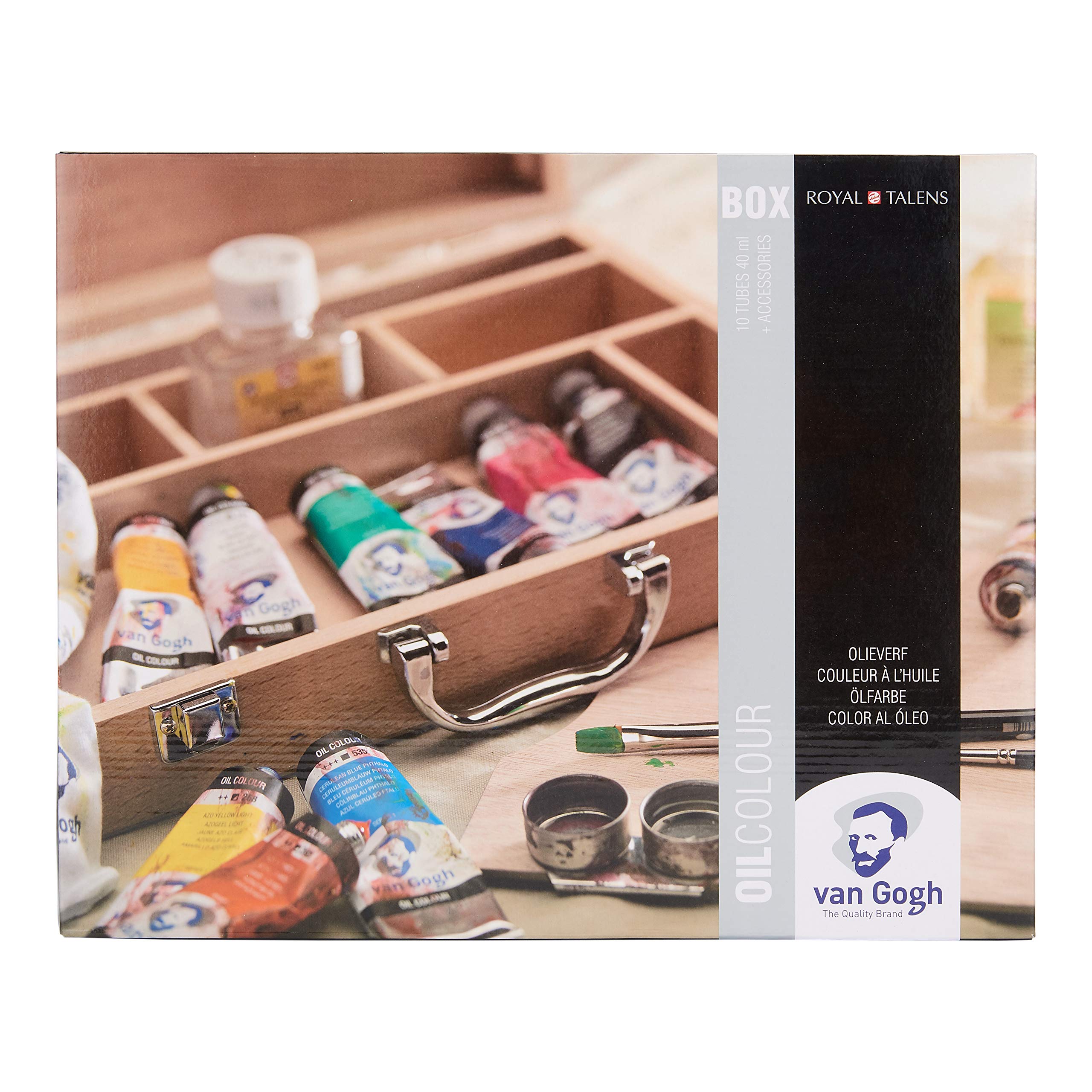 Van Gogh Oil colour wooden box Basic | 10 x 40 ml tubes + accessories