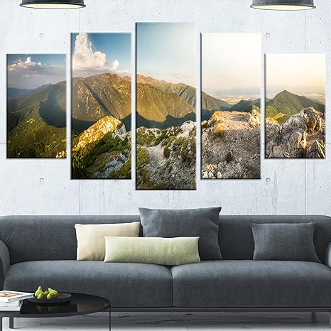 Designart mt11093 – 373 Rocky Verde montañas Panorama – Paisaje Arte de