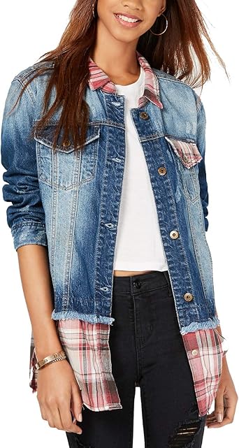 denim plaid jacket