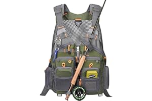 Gonex Fly Fishing Vest for Men Women, Fishing Vest with Multi-Pockets Safe Reflective Stripes for Gear Equipment