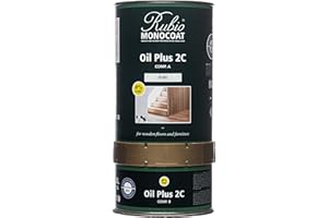 Rubio Monocoat Oil Plus 2C, 1.3 Liter, Pure, Interior Wood Stain and Finish, Food Safe, Easy One-Coat, Linseed Oil, Plant Based, VOC/Solvent Free, Furniture & Flooring Hardwax Oil