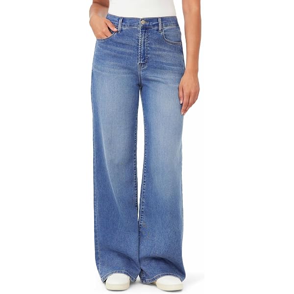 kensie Jeans for Women The Carla Retro Luxe High-Rise Belted Wide Leg  32-inch Inseam, Lismore, 12 at Amazon Women's Jeans store