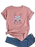 J&DHUASHA Easter Shirts for Women Cute Rabbit Face