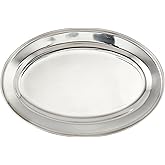 Winco OPL-12 Stainless Steel Oval Platter, 12-Inch by 8.63-Inch