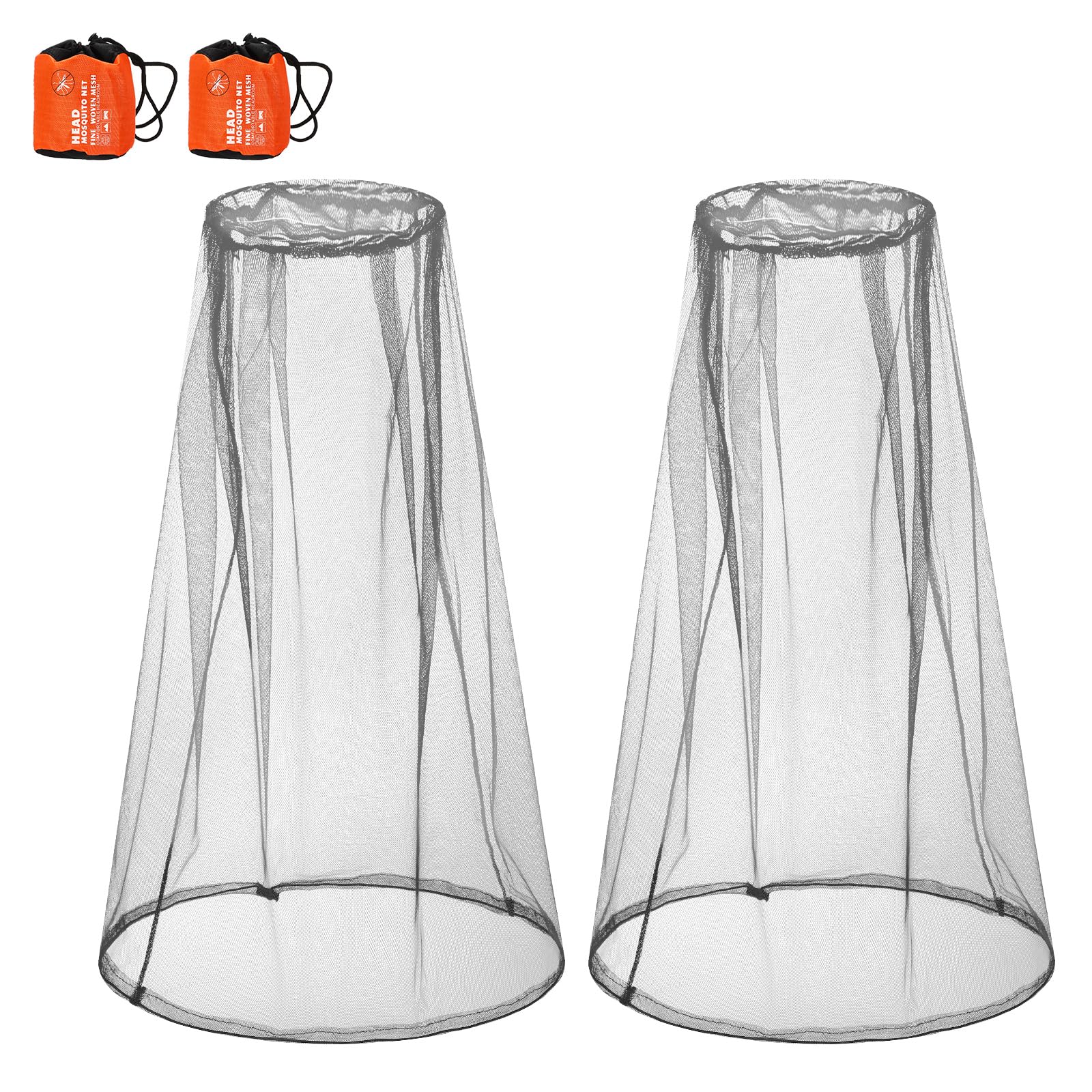 eBoot 2 Pack Head Net Face Mesh Head Cover for Outdoor Lovers Protect from Fly Screen Mosquito Gnat and Other Flies (Grey)