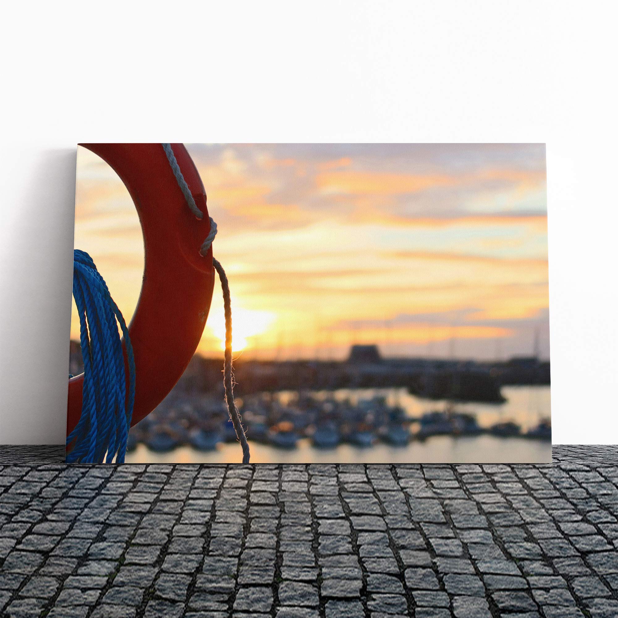Boats at The Harbour (3) Canvas Print | Gallery Wrapped 30mm Frame Wall Art | 20x14 inches | Ready to Hang | Modern Seascape Picture | Living Room Bedroom Lounge Office