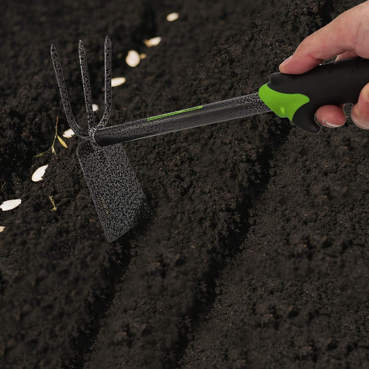 WilFiks Garden Hoe and Cultivator, Dual Head Vegetable and Flower Tiller for Weeding and Digging in The Garden, Heavy Duty Work Tool, Bend Proof, Hand Digger and Spade Combo with Ergonomic Handle : Garden & Outdoor