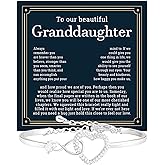 KOLSTRAW To My Granddaughter Infinity Heart Bracelet, Jewelry Gift On Graduation Birthday Christmas With Heartfelt Message & Elegant Box