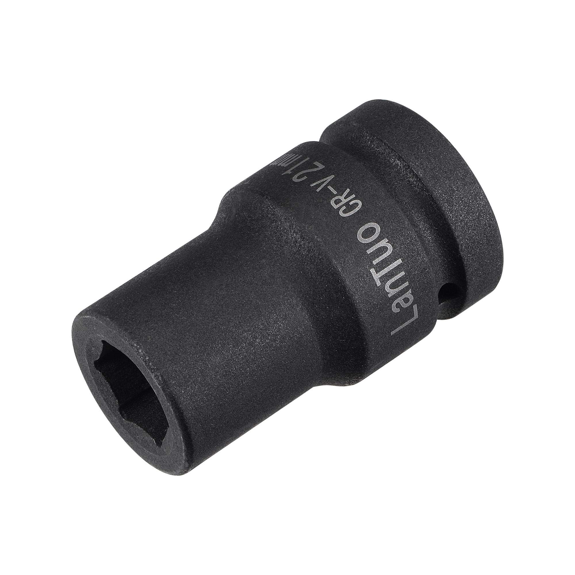 sourcing map 1" Drive by 21mm 6-Point Impact Socket, CR-V Steel 80mm Length, Standard Metric Sizes