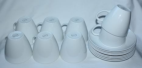 Amazon Com Corning Centura White Coupe Flat Coffee Cups Saucers Set Of 8 Cup Saucer Sets